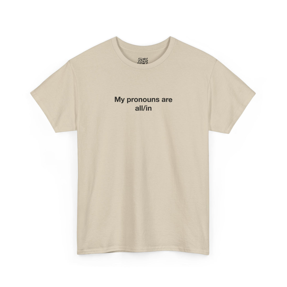 My pronouns are all/in